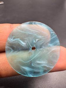 Esfera de Reloj con Piedra Azul MOP Creada en Laboratorio, 30 mm, 0.70 mm, Gema con Orificio Central de 2 mm para Relojes de Lujo Personalizados por K Gems - Product Image 2