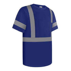 Camiseta de trabajo de manga corta de alta visibilidad con tela reflectante para construcción, camiseta de seguridad de manga corta de alta visibilidad - Product Image 1