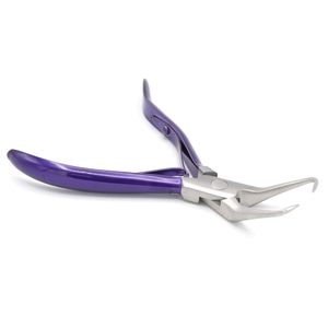 Alicates para extensiones de cabello con mango morado de acero inoxidable para herramientas de instalación y extracción - Product Image 2