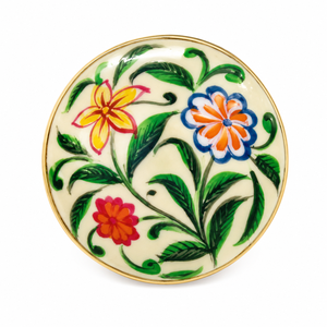 Hand Painted Floral <b>Ceramic</b> Cabinet <b>Knob</b> Premium Multicolor Jaipur Pottery Style <b>Drawer</b> Pull Vintage Wardrobe Handle Hardware - Product Image 1