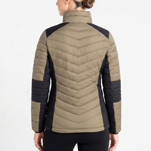 Manufacture Quilted <b>Padded</b> Jacket With Contrast Color Panels Stand Collar Full Sleeve Zipper Closure Winter Warm <b>Padded</b> Jackets - Product Image 2