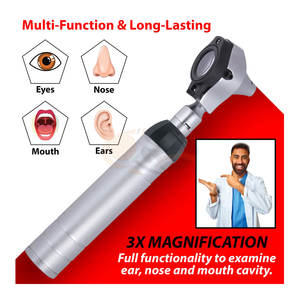 Kit d'examen otoscope en acier inoxydable pour usage domestique et étudiant, ensemble de diagnostic à fibre optique, étui rigide en plastique, portable, pour formation médicale - Product Image 5