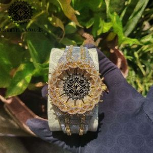Charm Luxury Men's <b>Watch</b> 40mm <b>Case</b> Analog Mechanical Movement Diamond Encrusted Stainless Steel Band Luminous Glass Dial Auto - Product Image 6
