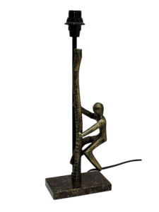 Base de Lámpara de Mesa de Bronce Antiguo con Figura de Hombre Escalando - Lámpara de Escritorio Moderna con Escultura Figurativa - Decoración Artística Industrial de Resina para Mesita de Noche - Product Image 4