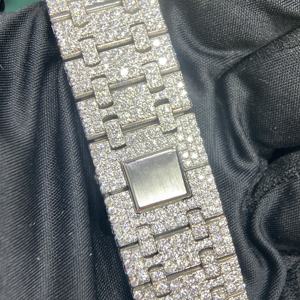 Montre automatique mécanique en acier inoxydable pour hommes et femmes, design de créateurs, sertie de moissanite VVS couleur D, style Hip Hop, étanche 10 bars, vente en gros - Product Image 3