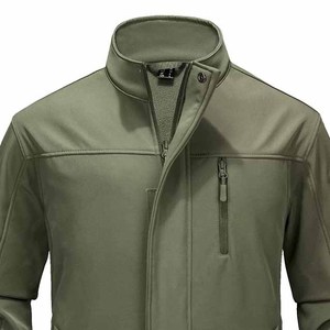 Veste Softshell Homme Haute Qualité OEM ODM Vente en Gros Impression Logo Personnalisé Manches Longues Fermeture Éclair Frontale Tissu Teint - Product Image 4