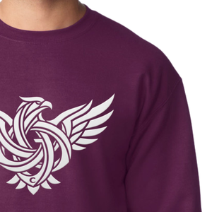 เสื้อสเวตเชิ้ตคอกลมสีแดงเลือดหมูสำหรับผู้ชาย แขนยาว สวมใส่สบาย ผลิตจากผ้าฝ้ายผสมโพลีเอสเตอร์ เนื้อนุ่ม อุ่นสบาย เหมาะสำหรับฤดูหนาว ทรงปกติ สีพื้นเรียบ - Product Image 3