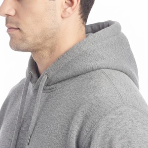 Sudadera con Capucha de Forro Polar Gris para Hombre, Corte Regular, Estilo Vintage Lavado, Color Sólido Informal, Manga Larga, Ropa de Invierno - Product Image 4