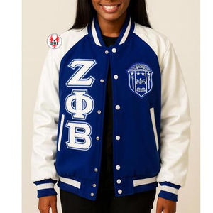 Veste universitaire réversible Zeta Phi Beta 100 % polyester de haute qualité, écologique, avec motif lettres, pour sororité et fraternité, idéale pour l'hiver - Product Image 1