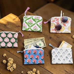 Floral Print Cotton Coin <b>Pouch</b> Durable Eco-Friendly Wallet <b>Mini</b> Zipper Portable Change <b>Pouch</b> Unisex Vintage Soft Bohemian Style - Product Image 6