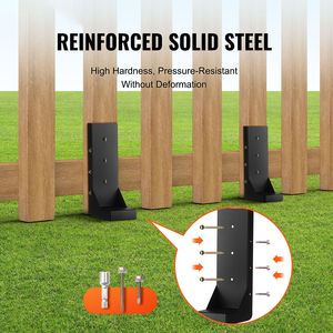 Kit di Riparazione per Pali di Recinzione in Acciaio Resistente, 4 Pezzi, Diametro Interno 3,5 x 3,5 Pollici, Pali di Supporto e Ancoraggi per Terreno - Product Image 2