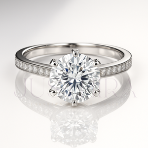 Most Selling Minimalist Round Cut Pave Settings Diamond <b>Ring</b> for Everyday Wear Office Use and Elegant Styling Available In Sale - Product Image 3
