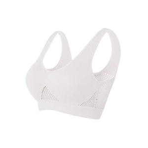 เสื้อชั้นในกีฬาแบบ Racerback สำหรับผู้หญิง สีสันปรับแต่งได้ แผ่นตาข่ายระบายอากาศ รองรับทรงได้ดี เหมาะสำหรับโยคะและออกกำลังกาย ดีไซน์ไร้ตะเข็บ ถอดออกได้ - Product Image 2
