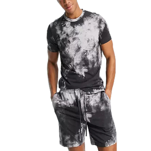 Printed Plus Size Unisex Sets Custom Logo Print 2 Piece Cotton <b>Polyester</b> <b>Tie</b> Dye Short Set Summer O Neck T Shirt Set For Men - Product Image 6