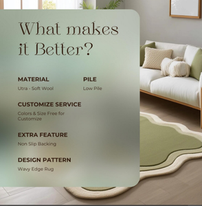 Tapis KNOT RUG en laine tuftée à la main, qualité douce, écologique, antidérapant, fait main, pour salon, enfants, hôtels, bureau - Product Image 5