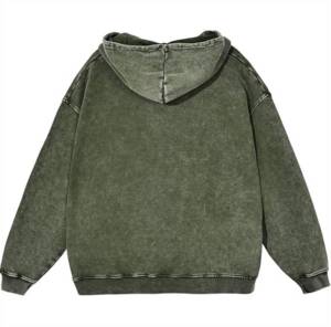 Sudaderas personalizables con marca propia para hombre, de manga larga, con efecto lavado ácido y servicio OEM. - Product Image 2
