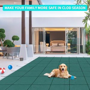 Copertura Verde per Piscina Rettangolare 16*32ft, Resistente e Impermeabile, con Avvolgitore - Product Image 2