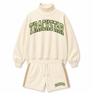 ชุดเสื้อแขนยาวและกางเกงขาสั้นลายโลโก้ Trackstar สำหรับผู้หญิง รุ่น TS-SET-070 - Product Image 4