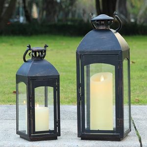 Lanterne en métal d'extérieur fiable pour jardin, résistante aux intempéries, porte-bougie pour patio, balcon et décoration de jardin - Product Image 4