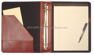 Brown Genuine Leather Ring <b>Binder</b> Filing Products - Product Image 2