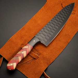 Custom Handmade Best Supplier Cooking High Carbo Steel Handmade Chef <b>Knife</b> With PakkaWood & Olive Wood Handle - Product Image 4