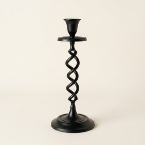 French Horn Taper Candle Holder Modern <b>Silver</b> Polished Aluminum Trumpet <b>Candlestick</b> for Holiday Table Decor Wedding Centerpiece - Product Image 6