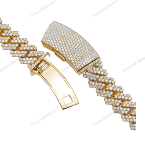 Cadena cubana de eslabones gruesos de 12 mm y 22 pulgadas, chapada en oro, de plata de ley 925, con cierre extendido, estilo hip hop, joyería de lujo llamativa de Miami - Product Image 5