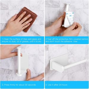 Porte-papier toilette auto-adhésif en acier inoxydable pour cuisine et salle de bain, support mural sans perçage pour toilettes - Product Image 2