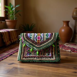 Colorful Indian Handmade <b>Beaded</b> Bag Luxury Ethnic Craft Durable Trendy Style Premium Eth <b>Crystal</b> Fashion Accessory Casual Purse - Product Image 3