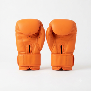 Guantes de Boxeo de Cuero Vacuno Naranja, Duraderos, con Soporte Ajustable para la Muñeca, para Entrenamiento, Sparring, Guantes de Boxeo Profesionales - Product Image 1