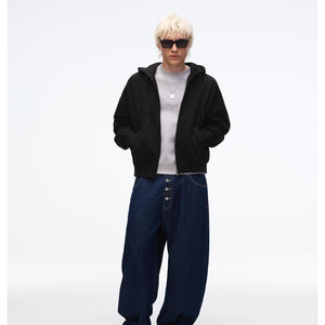 Sweat-shirt à capuche zippé personnalisé pour homme, anti-plis, style streetwear oversize, épais, unisexe, OEM - Product Image 3