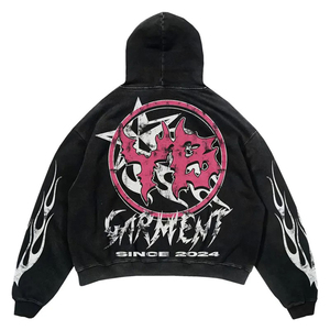 Trending Men's Customize DTF Printing Eco-Friendly 100% Cotton Winter Streetwear Plus Size Solid Hooded Sweatshirt Quick-Drying - Product Image 5