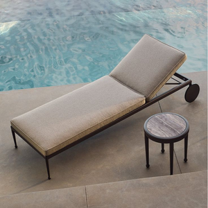 Chaise longue de patio réglable en aluminium, résistante aux UV et imperméable, pour piscine et jardin - Product Image 3