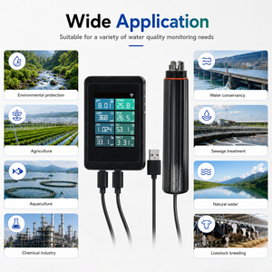 เครื่องวัดคุณภาพน้ำดิจิตอล Tuya WiFi 8-in-1 สำหรับตู้ปลาและสระว่ายน้ำ วัดค่า pH ORP TDS EC ความเค็ม SG และอุณหภูมิ - Product Image 2