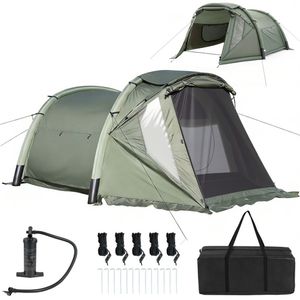 Tenda da Campeggio Gonfiabile per 5-7 Persone con Veranda Zippata, Impermeabile PU2000mm, Cabina Familiare - Product Image 1