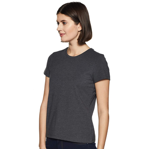 T-shirt pour femme à col rond, 100% coton extensible, coupe régulière, manches courtes, vêtements de sport d'été, entraînement en salle de sport, séchage rapide, respirant - Product Image 4