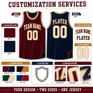 เสื้อบาสเก็ตบอลแบบกลับด้านได้ ชุดทีมสองด้านพร้อมชื่อและหมายเลขผู้เล่นแบบกำหนดเอง ผ้าตาข่ายแห้งเร็ว - Product Image 3