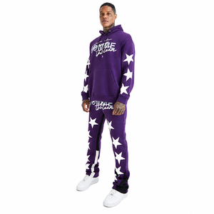 Survêtement à capuche pour homme, couleur unie, manches longues, coupe décontractée, 100% coton respirant, vêtements d'automne - Product Image 1