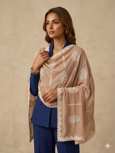 Hiyab Largo de Chifón para Mujer, con Bordado Floral y Pedrería, Suave, Ligero y Transpirable, para Bodas, Verano, Uso Diario y al Aire Libre - Product Image 4