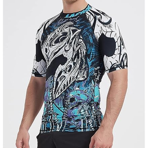 <b>Men</b>’s <b>Compression</b> Rash Guard Short Sleeve Quick Dry UV Protection Swim Surf <b>Shirt</b> OEM - Product Image 2