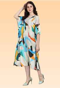 Robe kaftan élégante pour femme – Kaftan de plage imprimé coupe ample pour la collection d'été. - Product Image 2