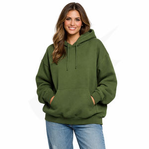 Hoodie oversize pour femme, écologique, durable, 100% coton biologique, 450 g/m², doublure en polaire résistante, respirant, uni, sans motifs - Product Image 1