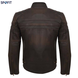 Men's 100% Polyester Eco-Friendly Waterproof Biker Jacket Crew Neck <b>Zip</b> Motorcycle Style Casual Slim Fit Multiple Zipper Front - Product Image 3