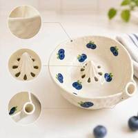 Verkoop Waterkeramiek Swirl Rinsing Berry Bowl Groentewasbak Keukenzeef Gootsteen Afvoermandje