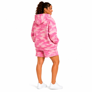 Custom Women Camo Short <b>Set</b> Oversized Pullover Hoodie Kangaroo Pocket Shorts <b>Set</b> Camouflage Print Fleece Tracksuit Short <b>Set</b> - Product Image 6