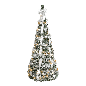 Árbol de Navidad Artificial de 6 pies para Decoración Interior con 150 Luces, 36 Bolas, 6 Cintas, 1 Lazo Grande, 18 Copos de Nieve y Decoración Navideña - Product Image 1