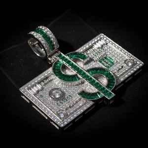 Pendentif Moissanite Iced Out en forme de signe dollar, bijoux hip-hop pour fête, en argent sterling 925, pendentifs et breloques de joaillerie fine - Product Image 5