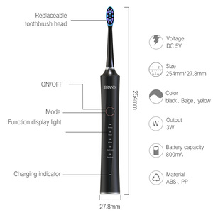 <span class=keywords><strong>Brosse</strong></span> à dents électrique <span class=keywords><strong>sonique</strong></span> vibrante avec charge Type-C, étanche IPX7, poils doux pour hommes, femmes, couples et étudiants - Product Image 2