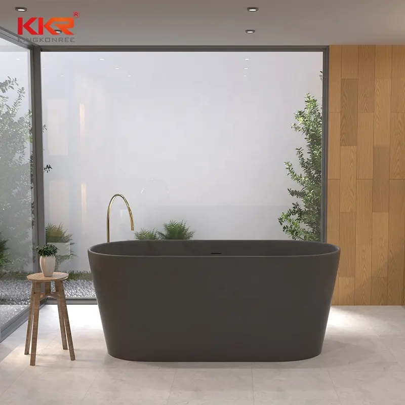 Kunststein American Standard freistehende Badewanne maßge schneiderte Acryl schwarz ovale Badewanne für Erwachsene