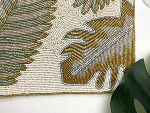 Luxury Beaded Placemats <b>Set</b> <b>6</b> Woven Straw Insulation Eco-Friendly Handmade Embroidery Customizable High Quality Home Wedding - Product Image 5